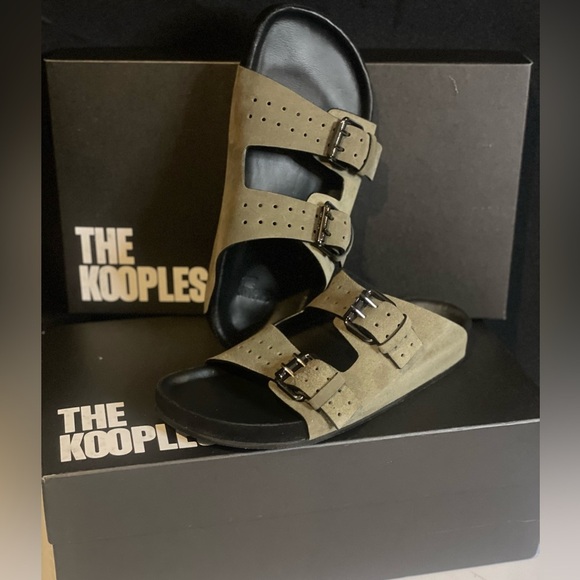The Kooples Olive‎ Khaki Leather Sandals, size 36 - Picture 10 of 12